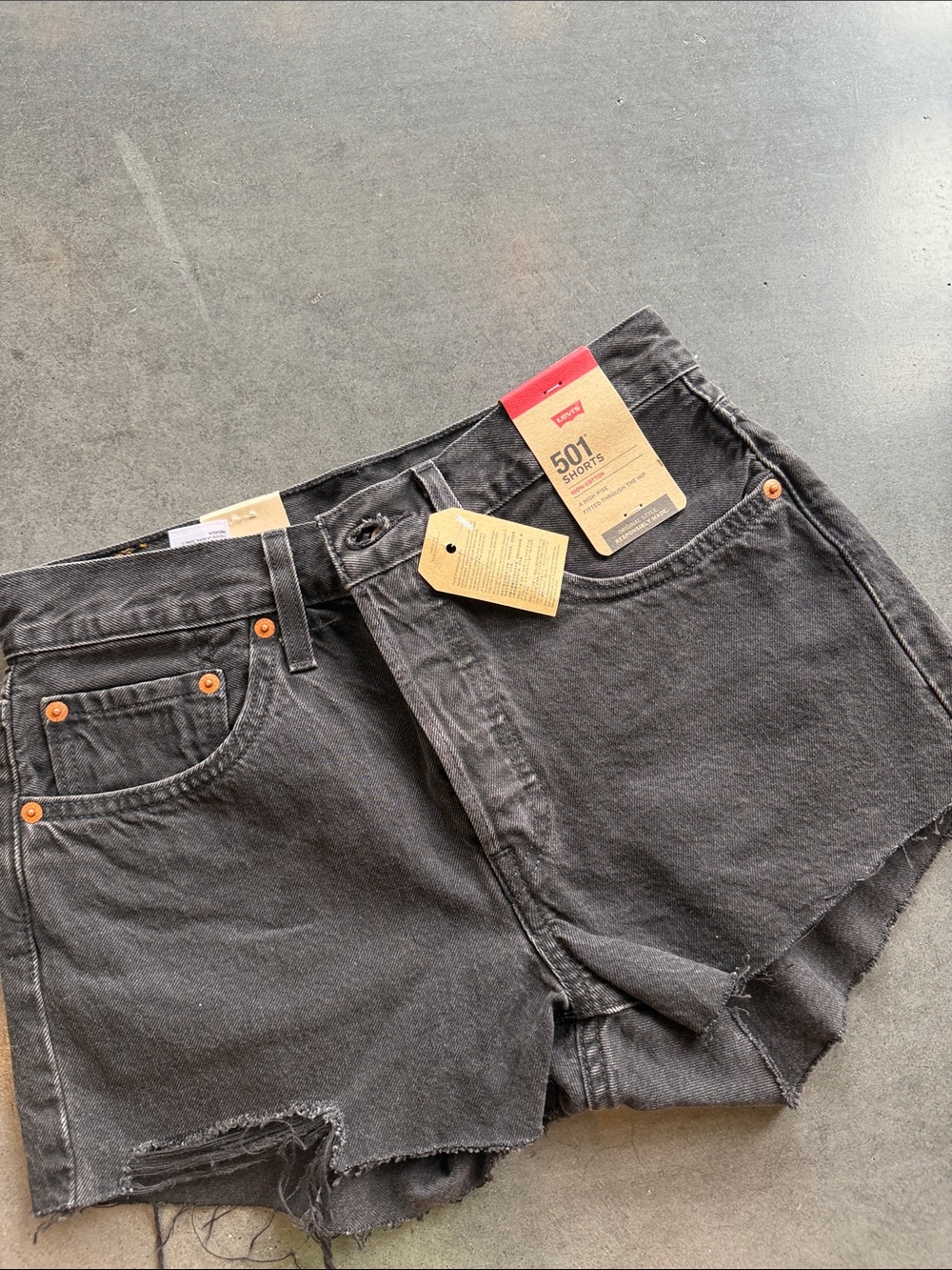 Levi's Black 501 Cutoff Denim Shorts - Women's